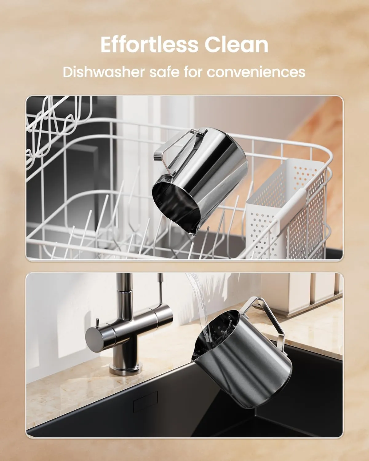 Maestri House pichet lait inox 600 ml stylo latte art