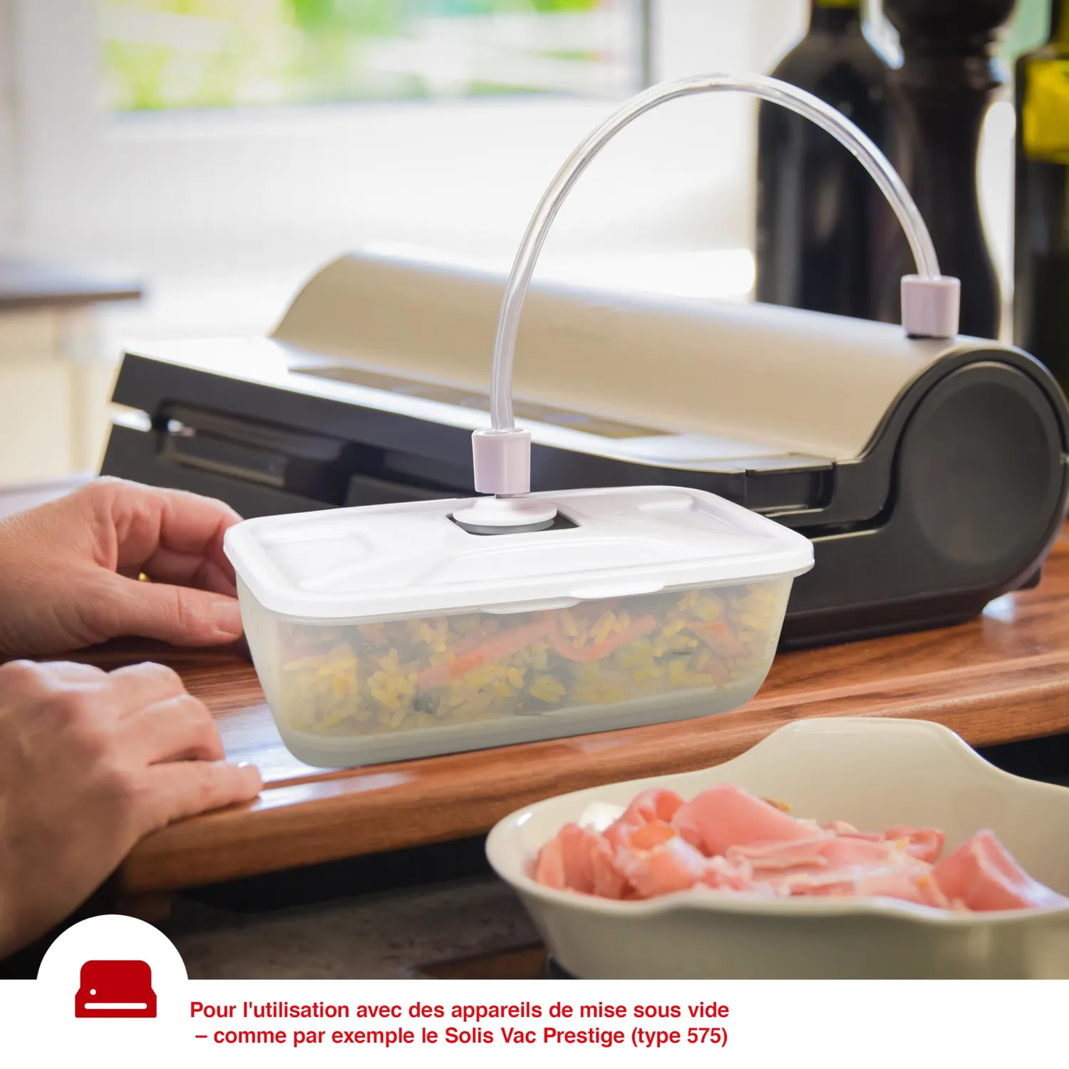 Solis boîtes sous vide 2x600 ml rectangulaires polypropylène