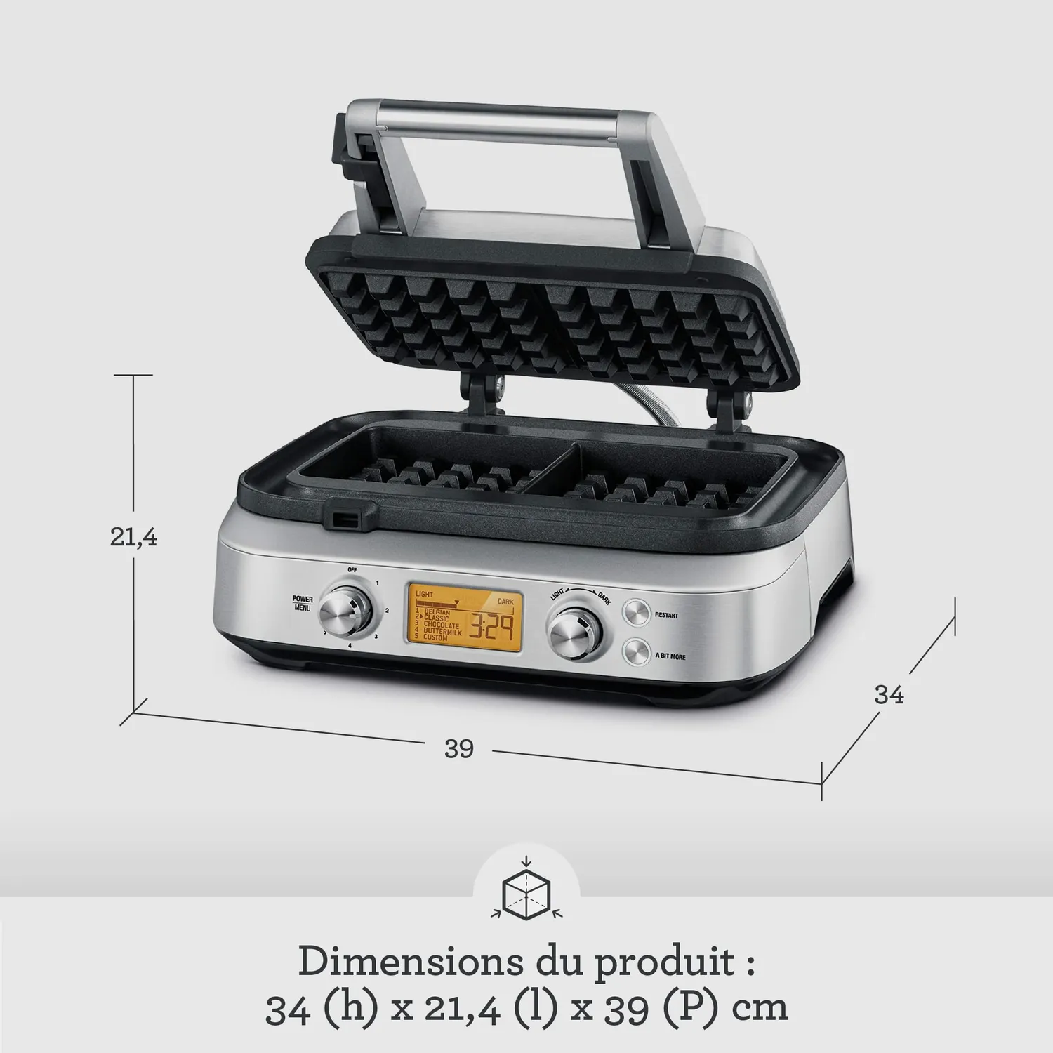 Sage Smart Waffle Pro gaufrier belge 12 réglages