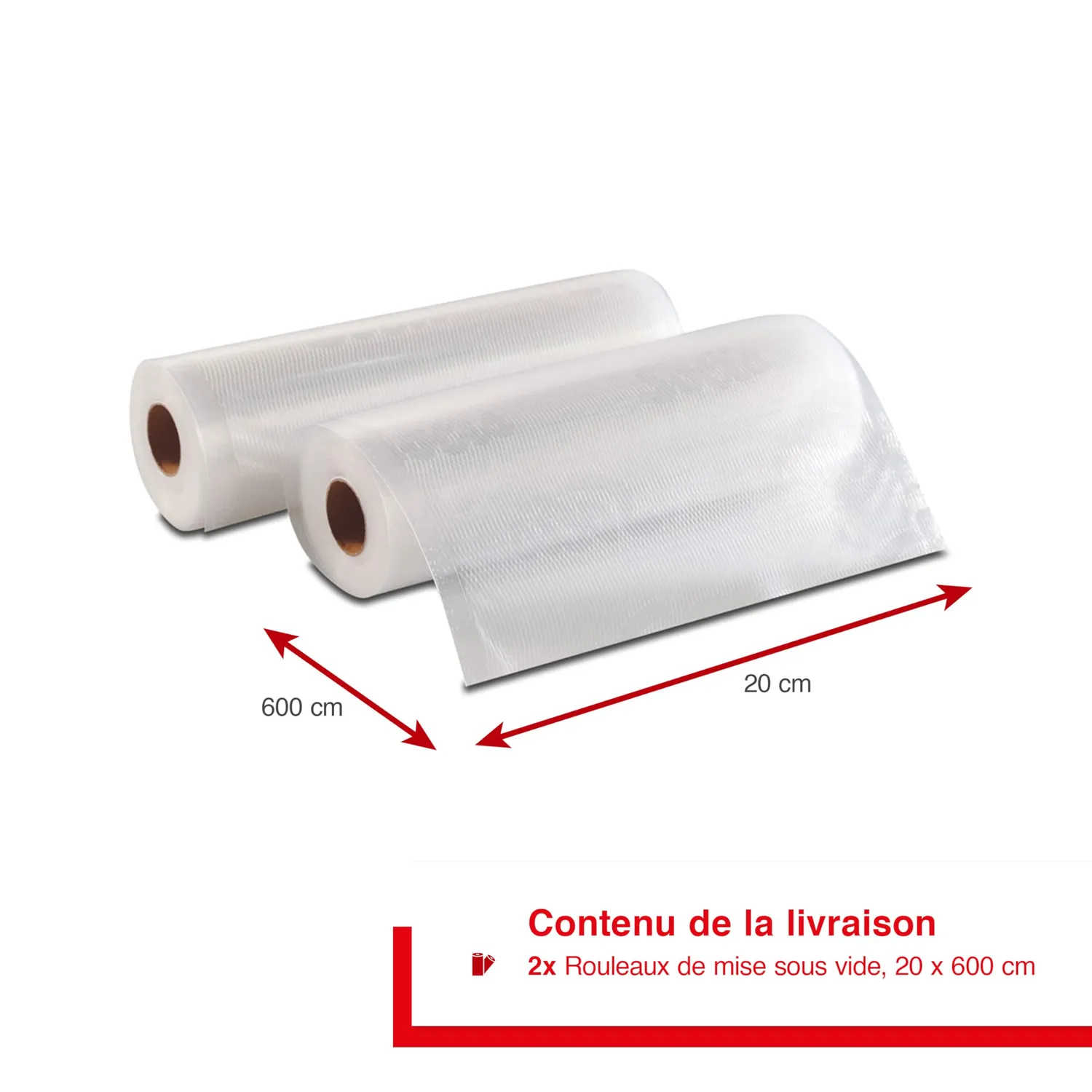 Solis film sous vide 2 rouleaux 20x600cm sans BPA