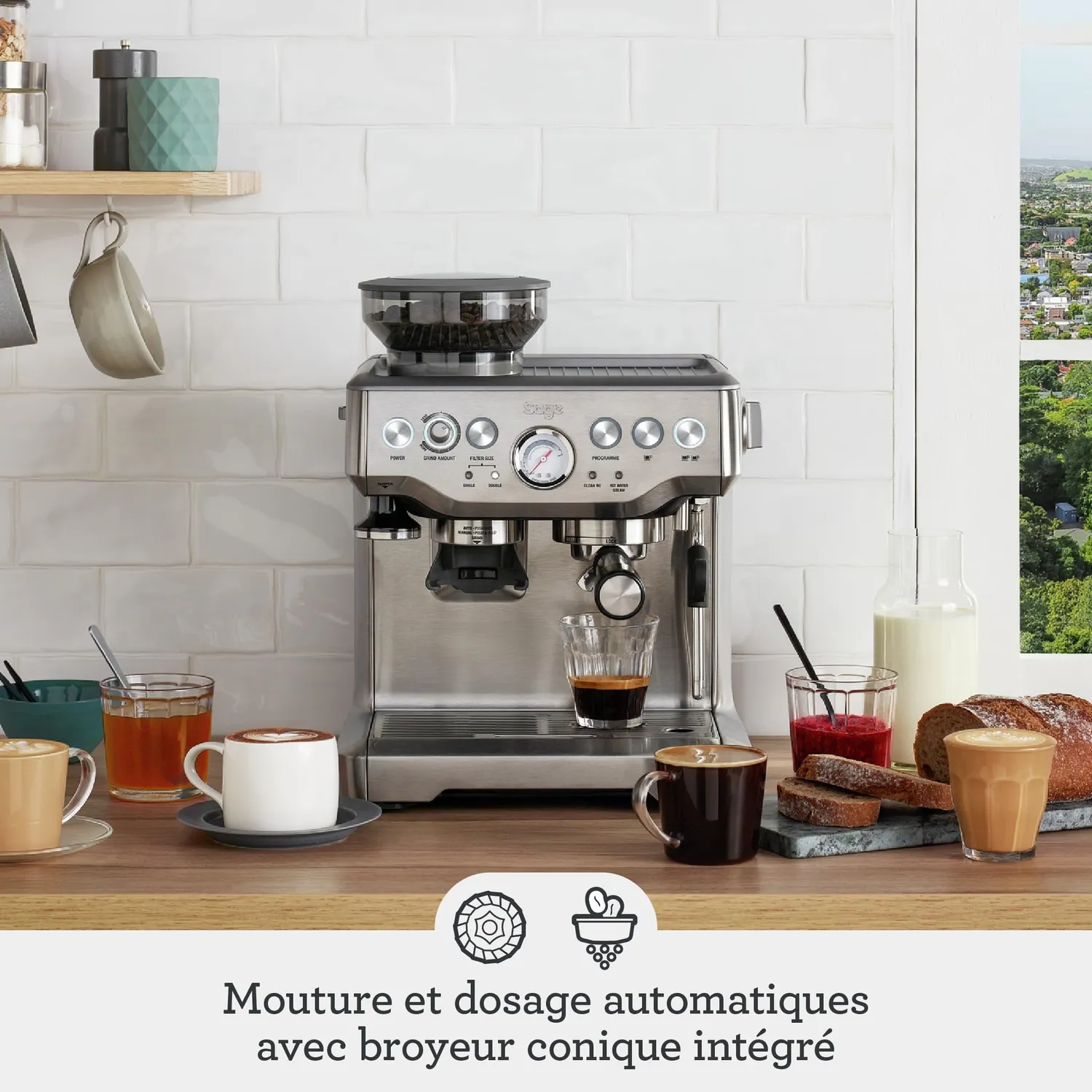 Sage Barista Express machine expresso sésame noir avec moulin