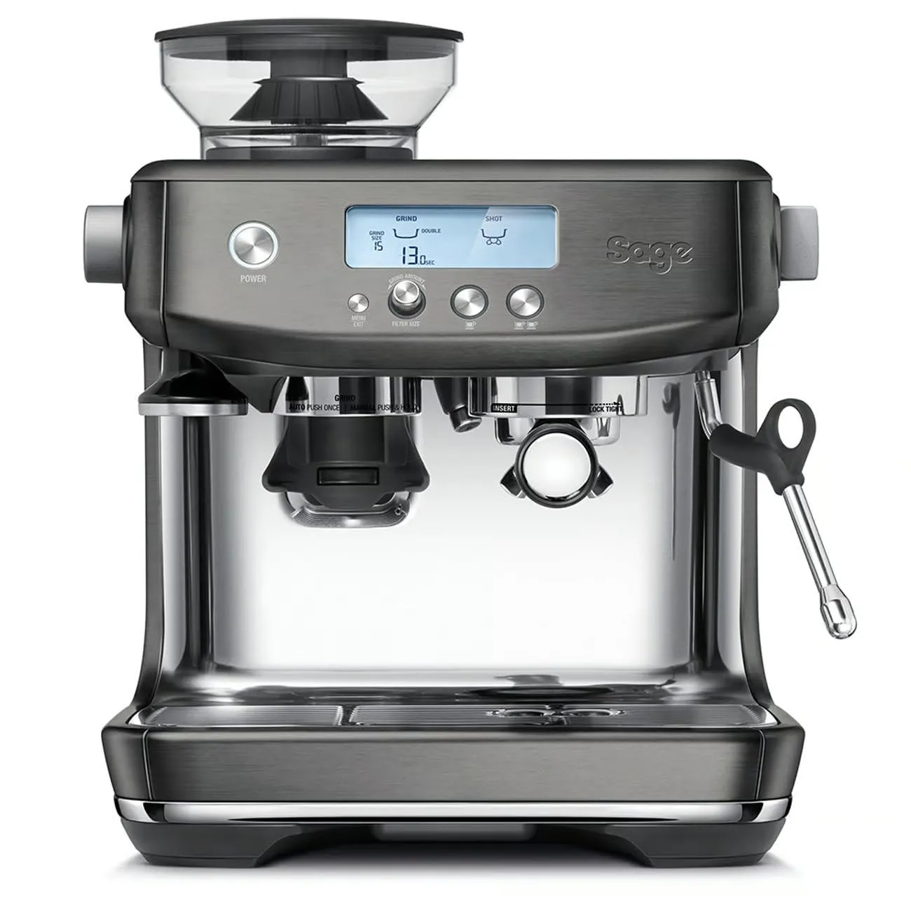 Sage Barista Pro SES878 machine expresso truffe noire moulin