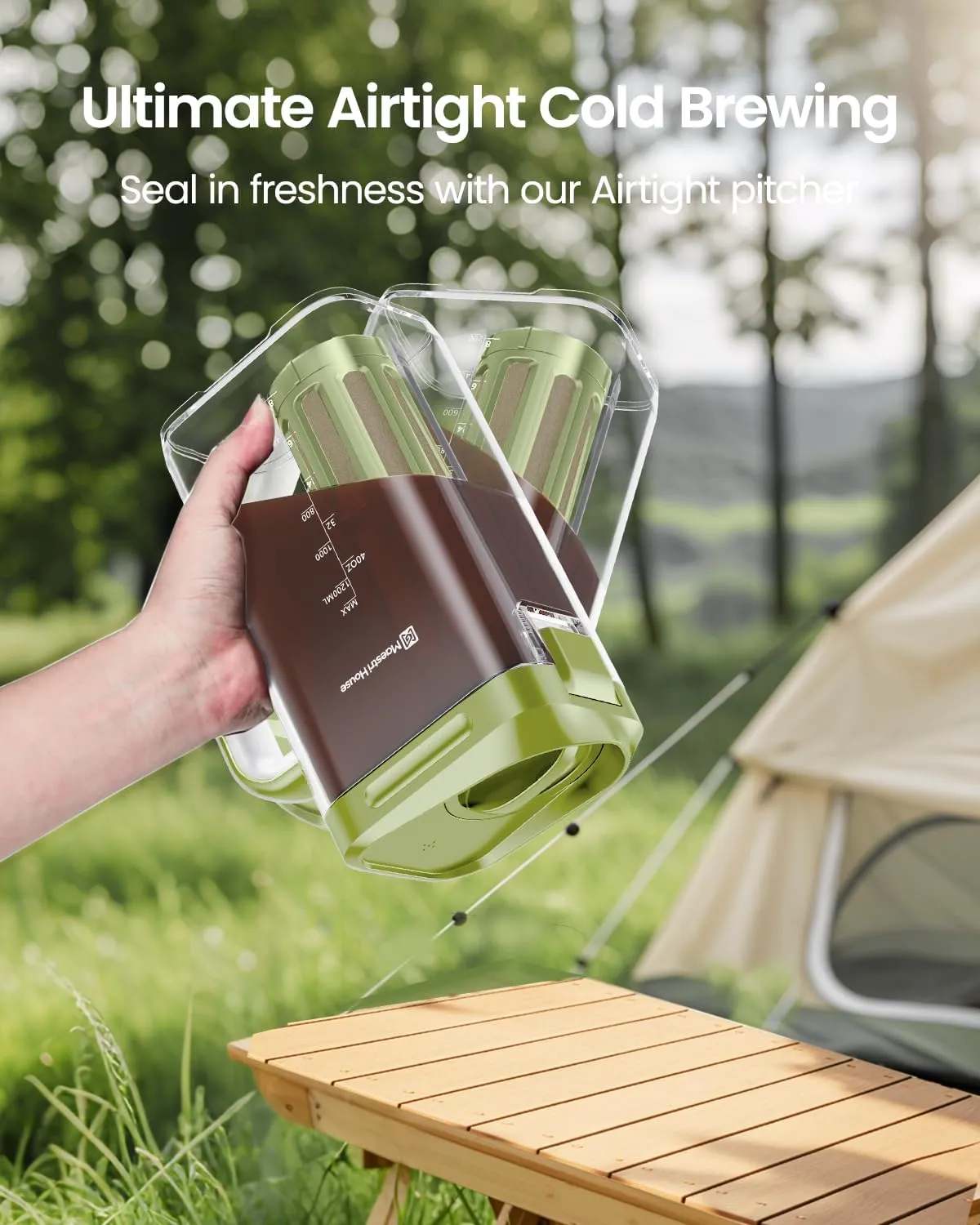 Maestri House CB40 cafetière cold brew verte 1,2 L filtre fin