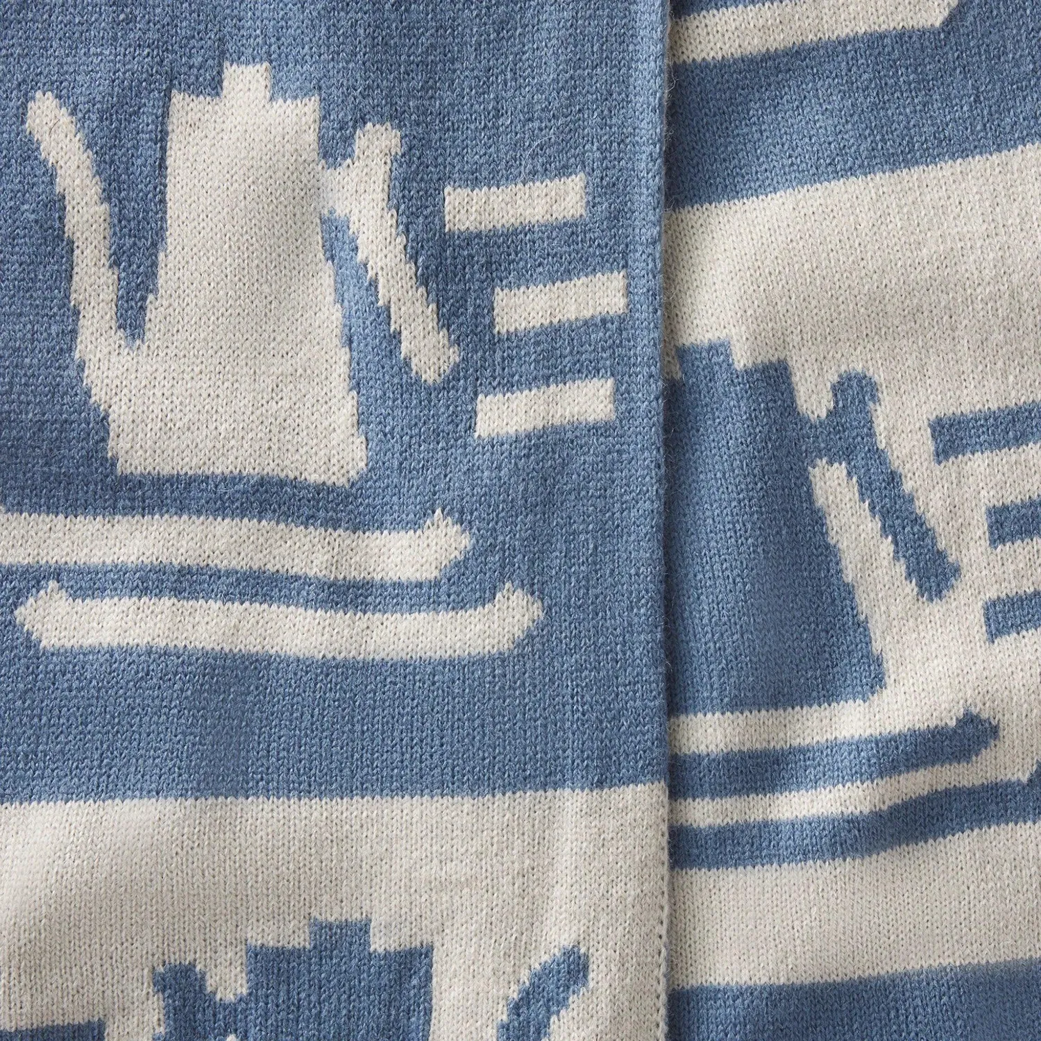 Fellow Ski Club Scarf écharpe écru et bleu