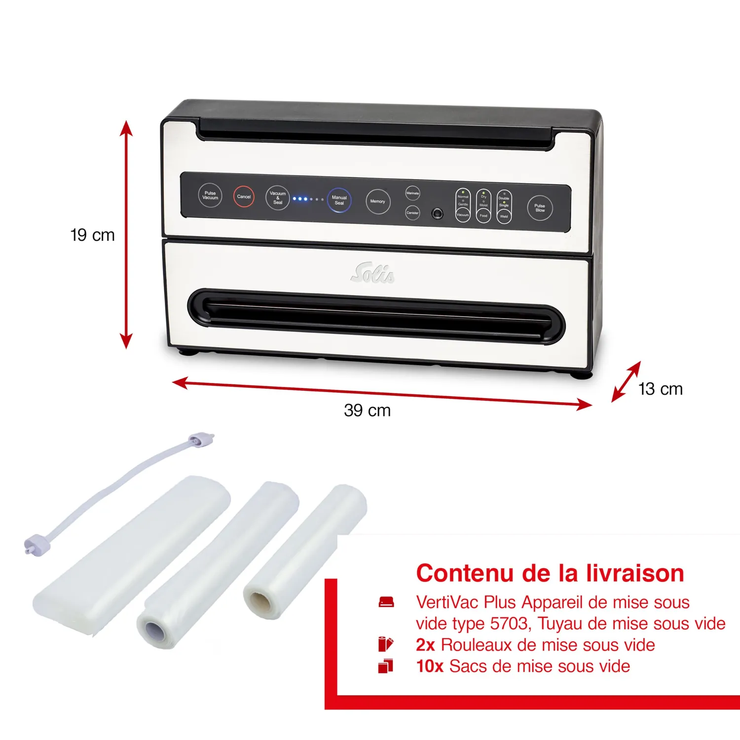 Solis VertiVac Plus 5703 machine sous vide 30 cm