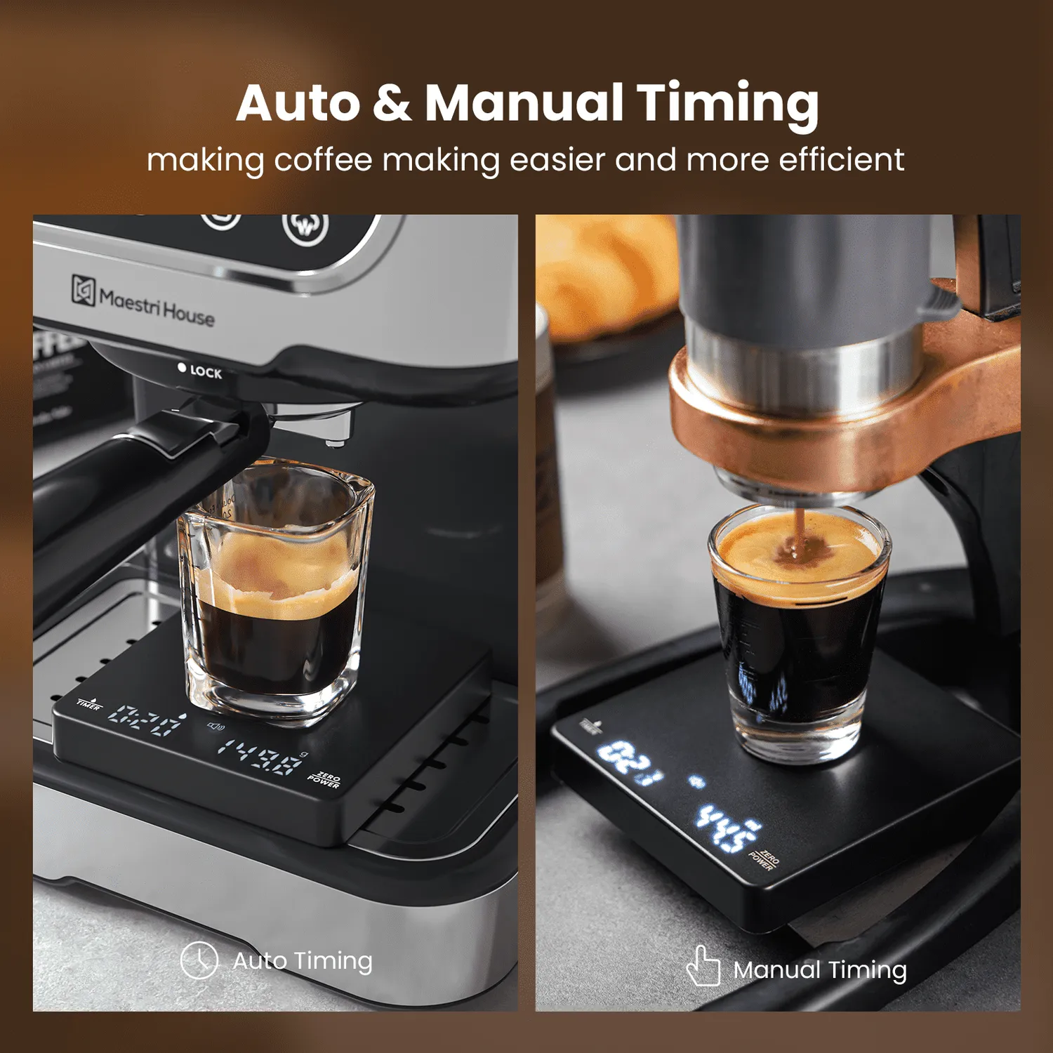 Maestri House Lab S1 balance café 2 kg noir minuteur 0,1 g