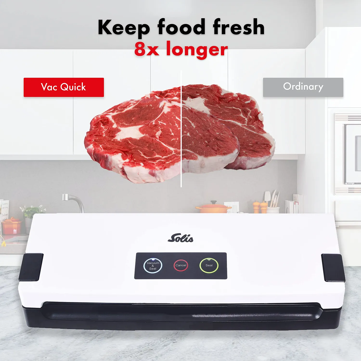 Solis Vac Quick 576 machine sous vide grise + rouleaux