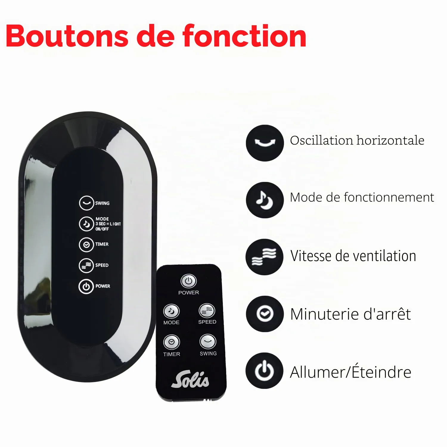 Solis Easy Breezy 757 ventilateur colonne noir mat 91 cm