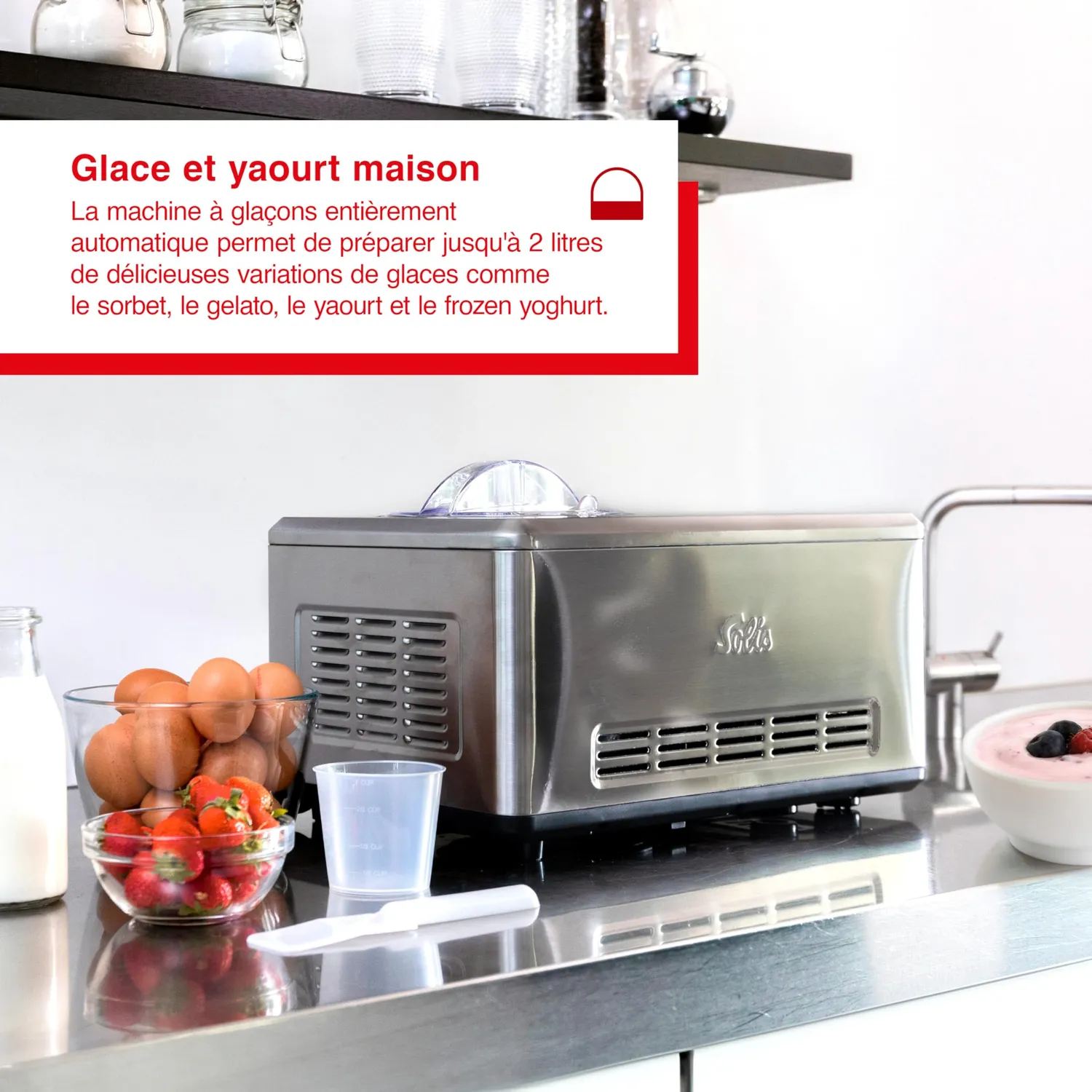 Solis Gelateria Pro Touch 8502 sorbetière 1,5 L inox
