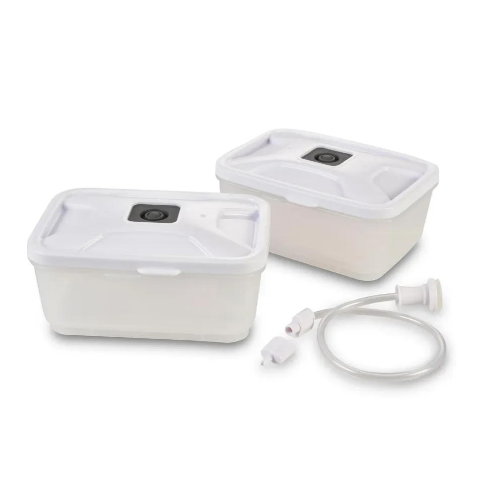Solis boîtes sous vide 2x600 ml rectangulaires polypropylène