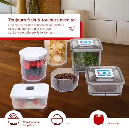 Solis boîtes sous vide 2x600 ml rectangulaires polypropylène