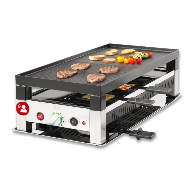 Solis Table Grill 791 grill raclette 8 personnes inox
