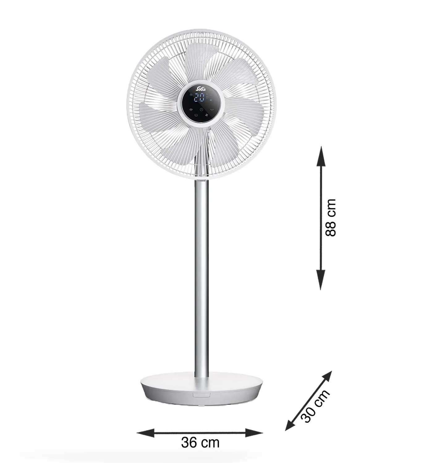 Solis Silent Eco 7584 ventilateur sur pied gris 8 vitesses