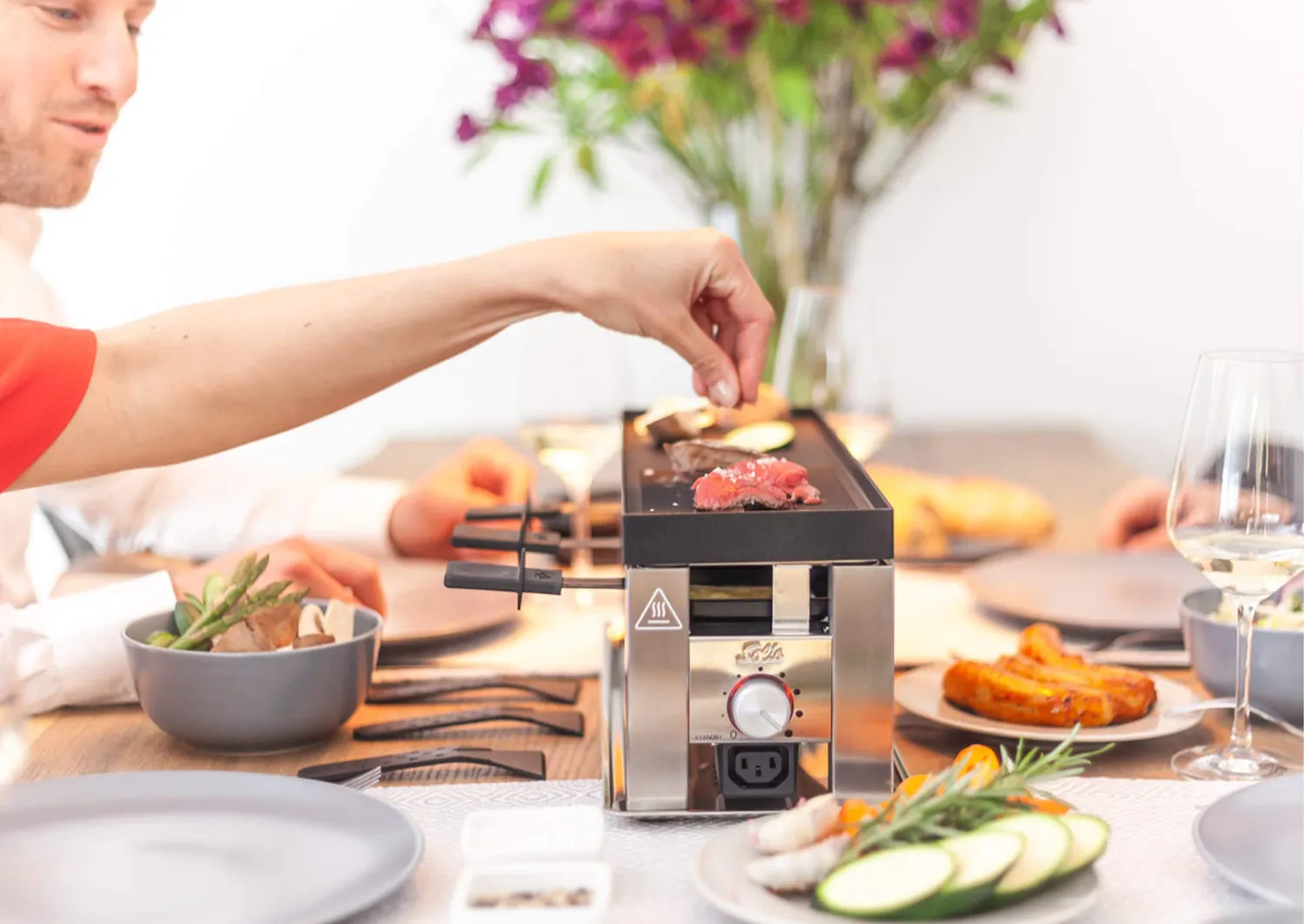 Solis 4 en 1 raclette grill table 3 personnes inox 650 W