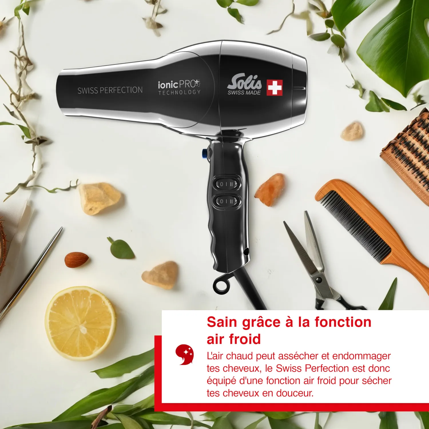 Solis Swiss Perfection 360 ionicPRO 440 sèche-cheveux noir