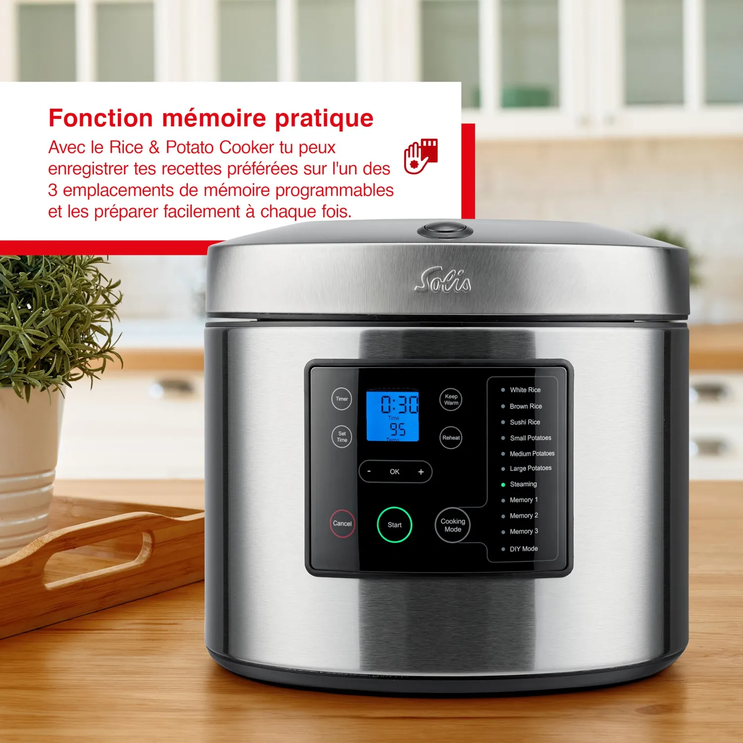 Solis Rice Potato cuiseur riz 5 L numérique inox