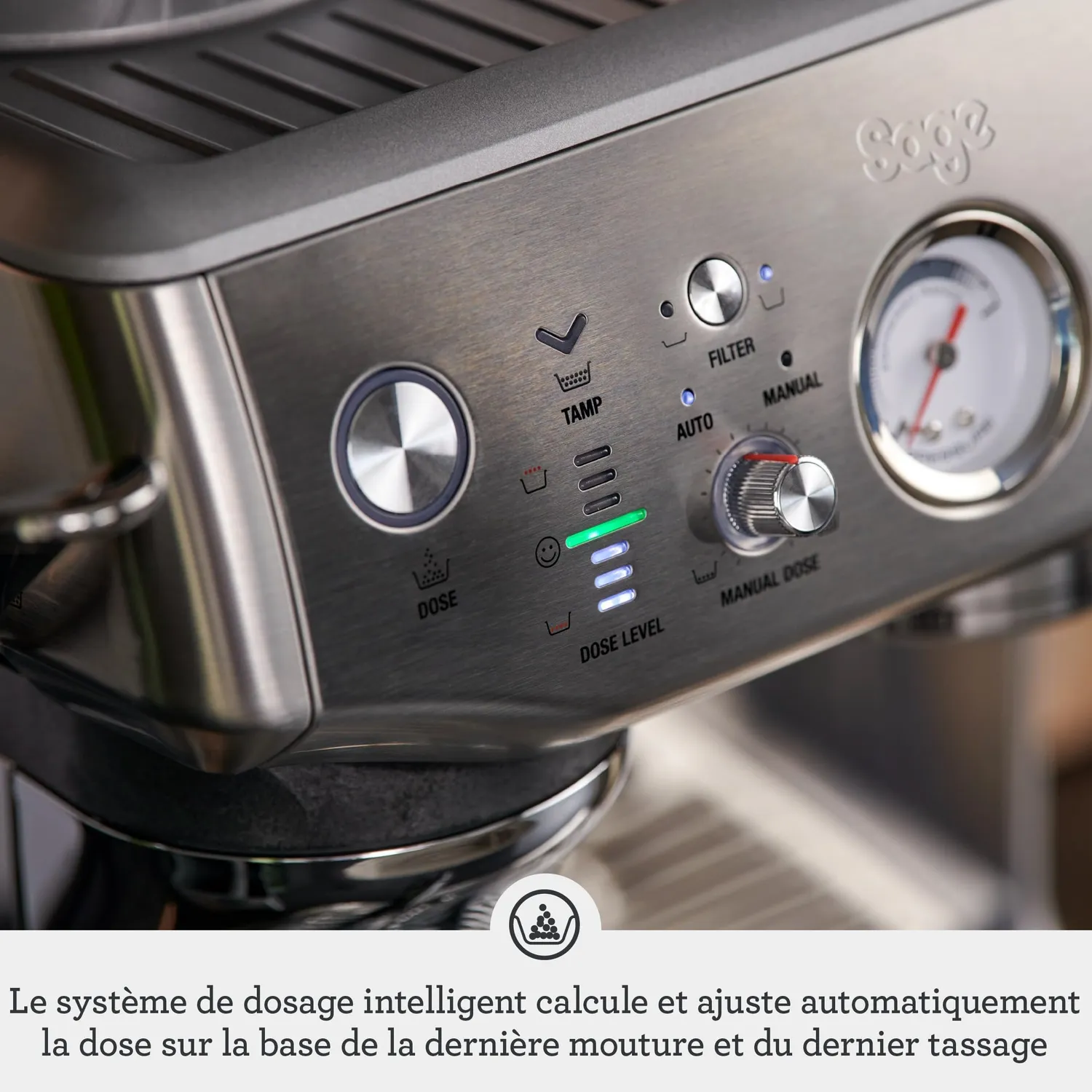 Sage Barista Express Impress machine espresso inox brosse