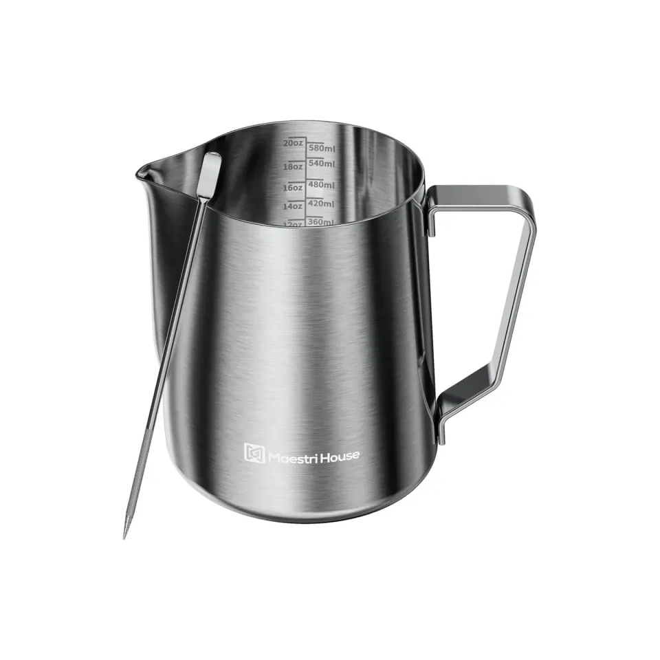 Maestri House pichet lait inox 600 ml stylo latte art