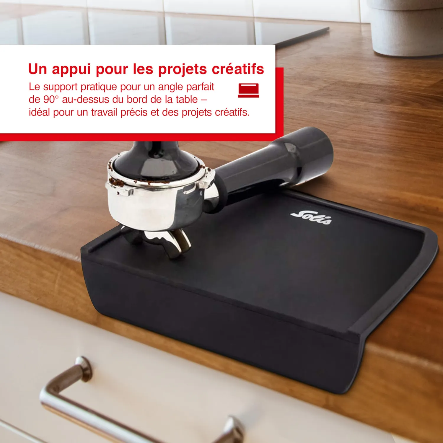 Solis Tapis de Tamping tapis de tassage silicone noir 20 cm