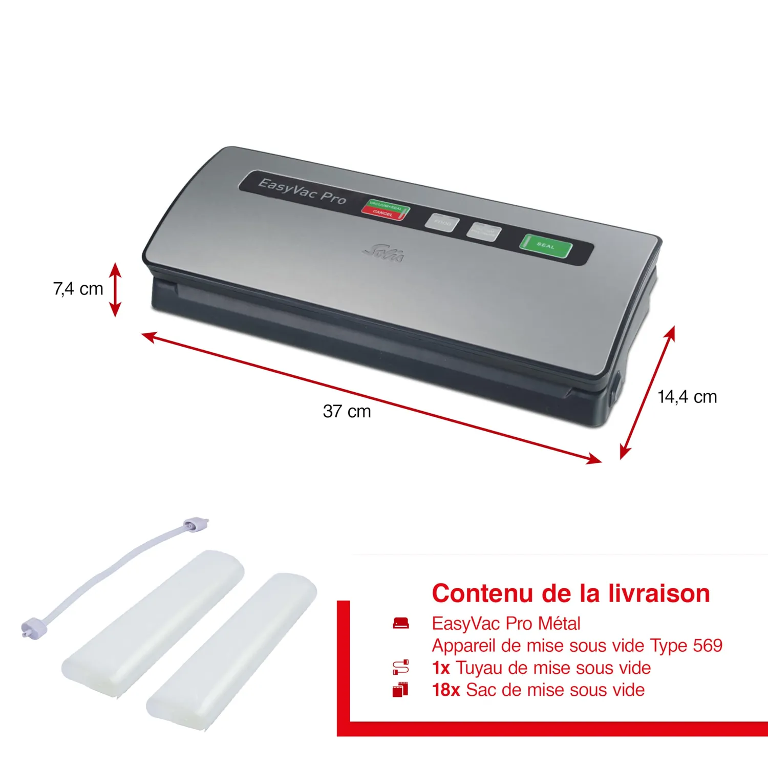 Solis Easy Vac Pro 569 machine sous vide Noir Argent large