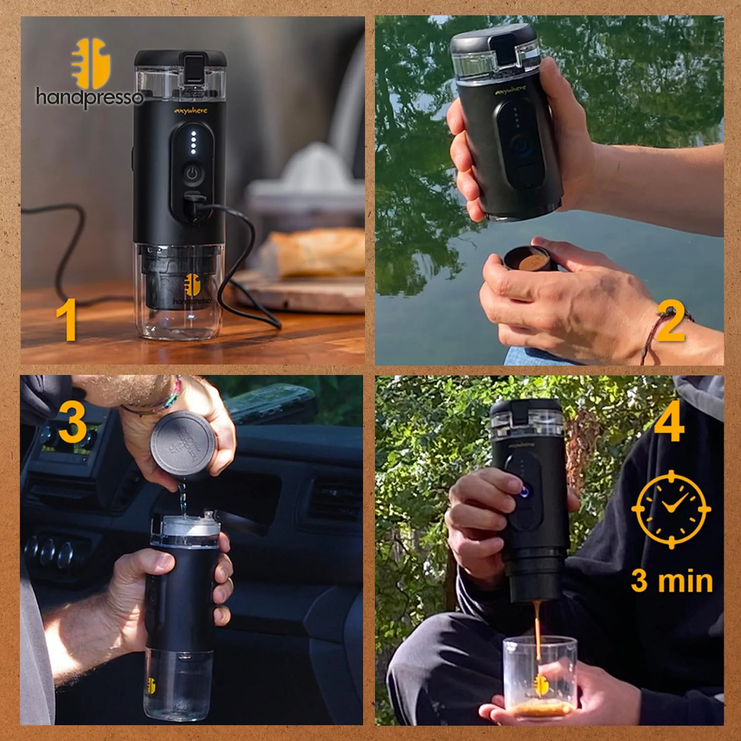 Handpresso E-Presso 21700 cafetière portable batterie