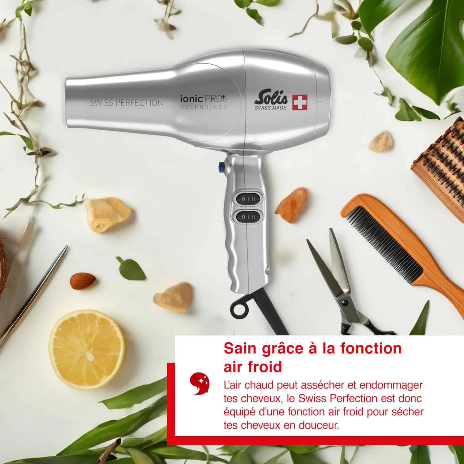 Solis Swiss Perfection 440 sèche-cheveux argent ionique