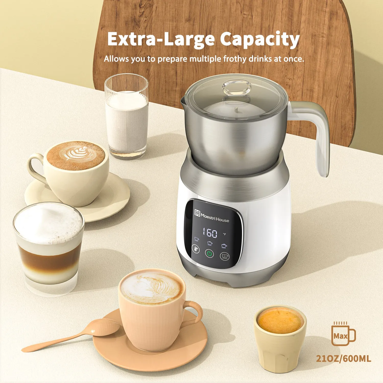 Maestri House DualFro 600 mousseur lait 600 ml inox