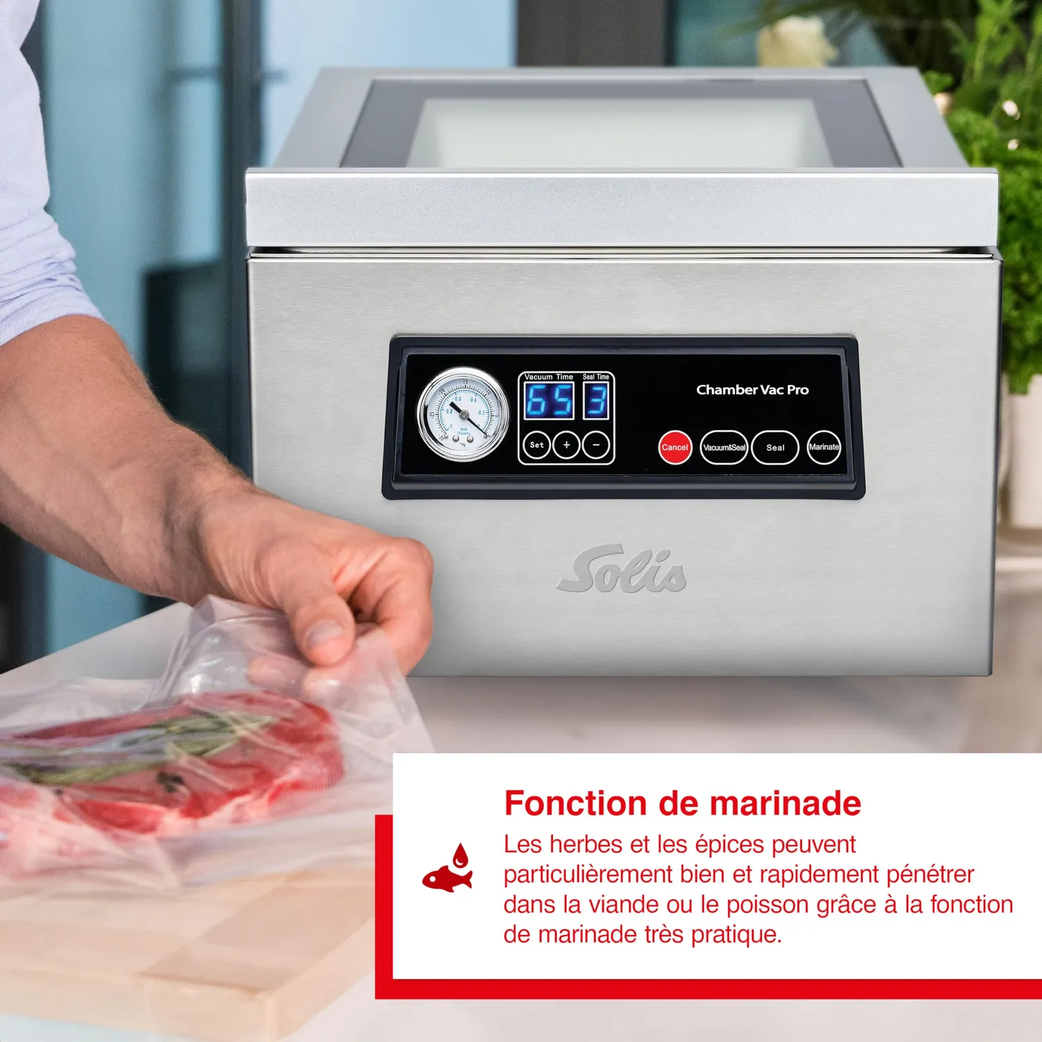 Solis Chamber Vac Pro 5702 machine sous vide 7 L + 30 sacs