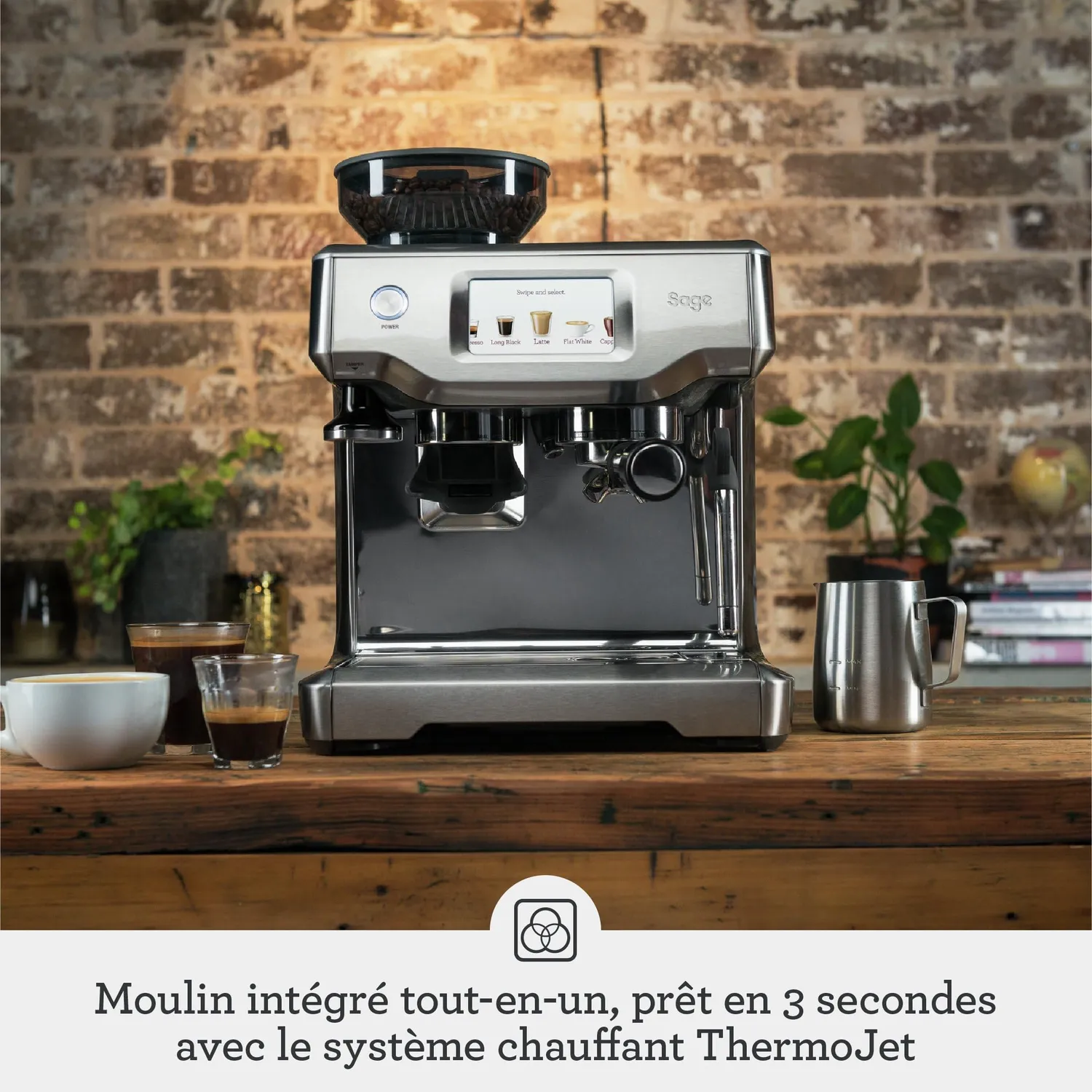 Sage Barista Touch machine expresso inox broyeur tactile