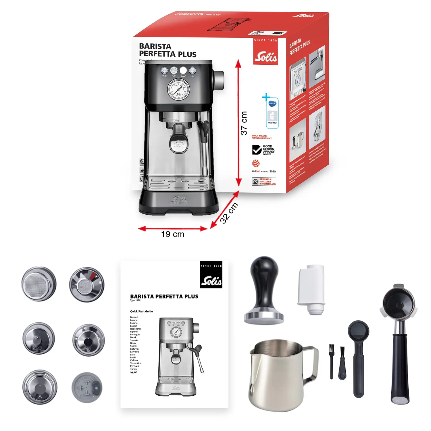Solis Barista Perfetta Plus 1170 expresso noir 1,7 L