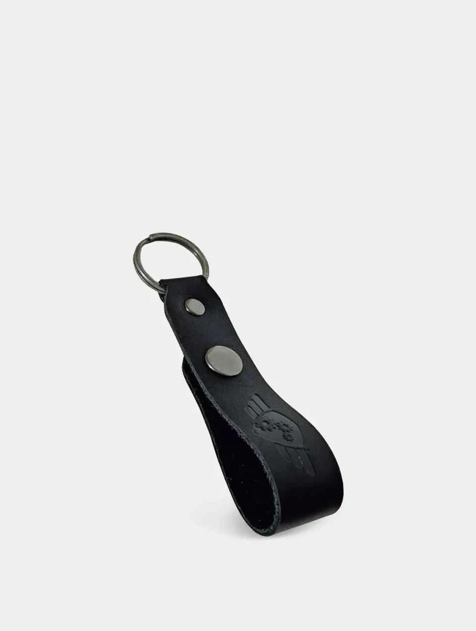 Comandante Keyring porte-clés cuir noir