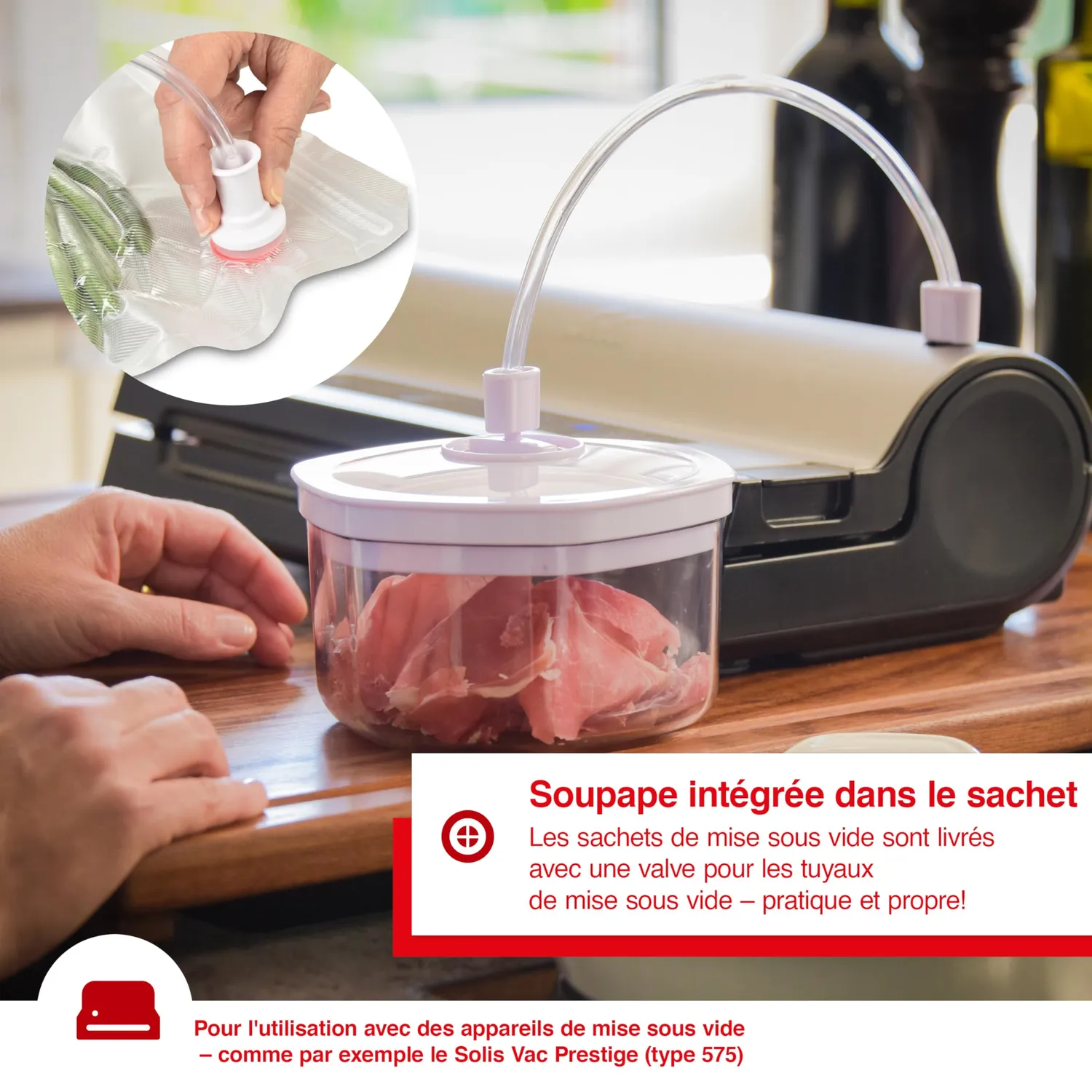 Solis Zip sacs sous vide 20x23 cm lot de 10 réutilisables