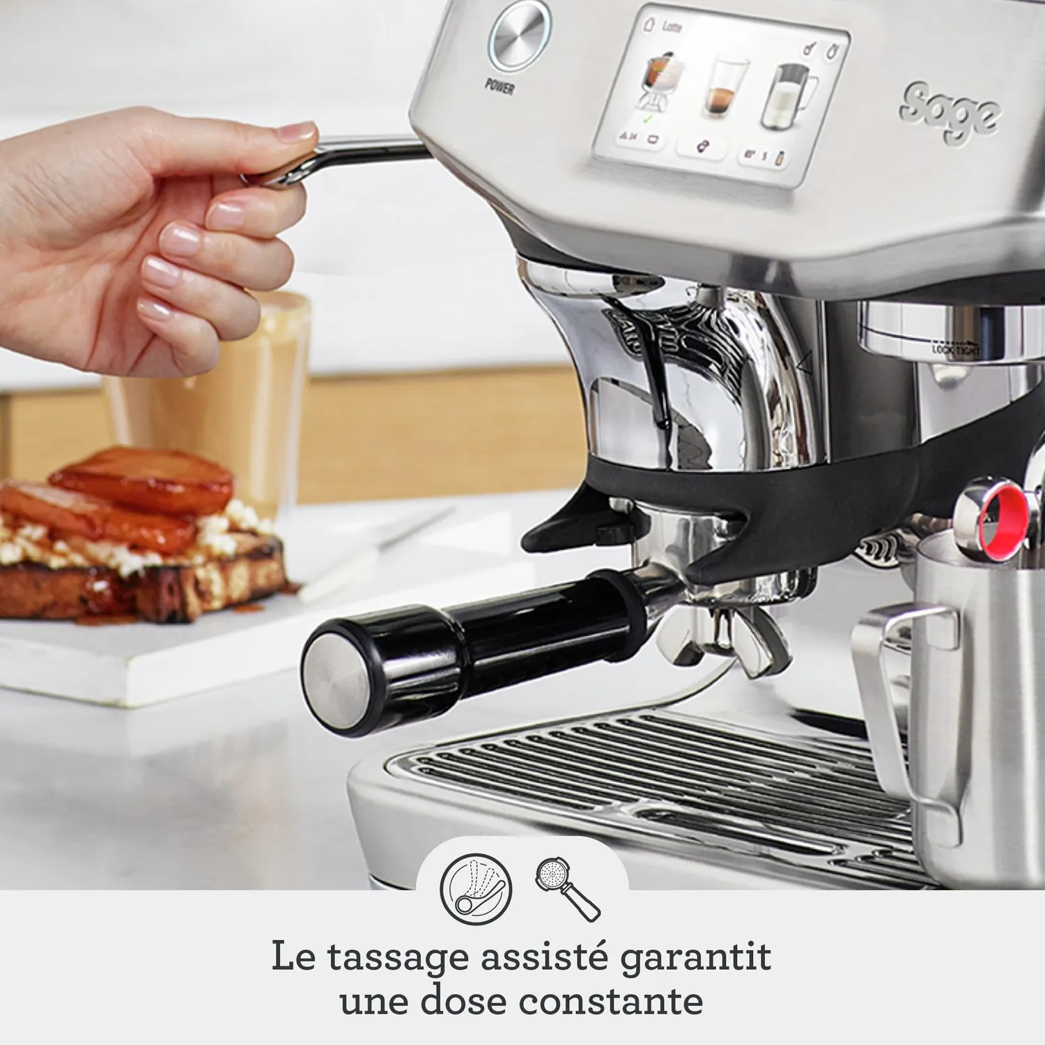 Sage Barista Touch Impress expresso Nougat Amandes broyeur