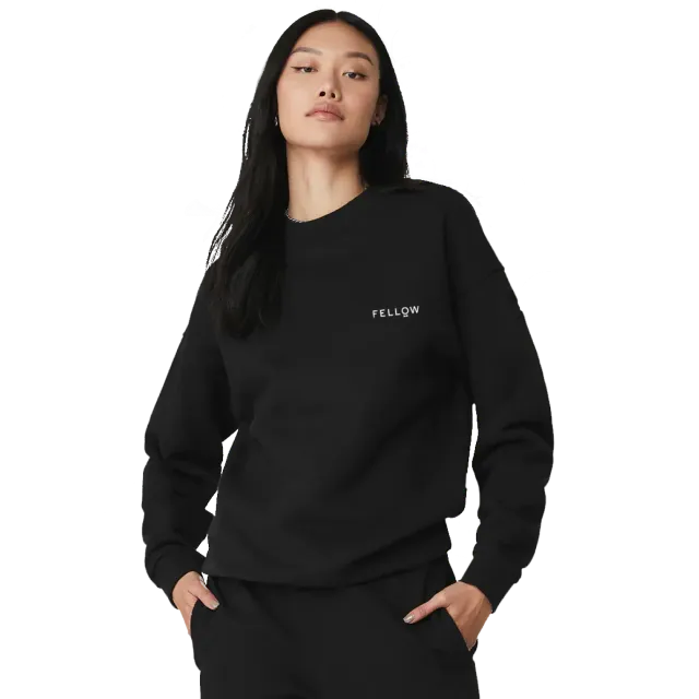 Fellow Logo sweat noir coton taille L manches longues