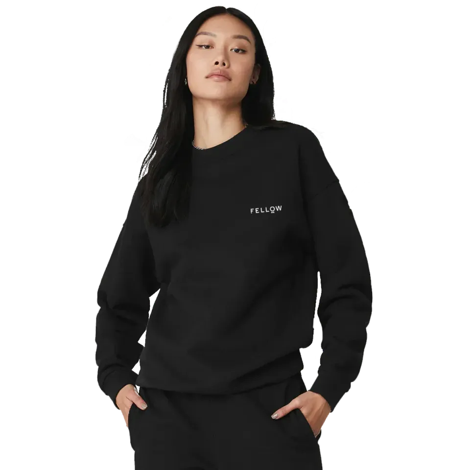 Fellow Logo sweat noir coton taille L manches longues
