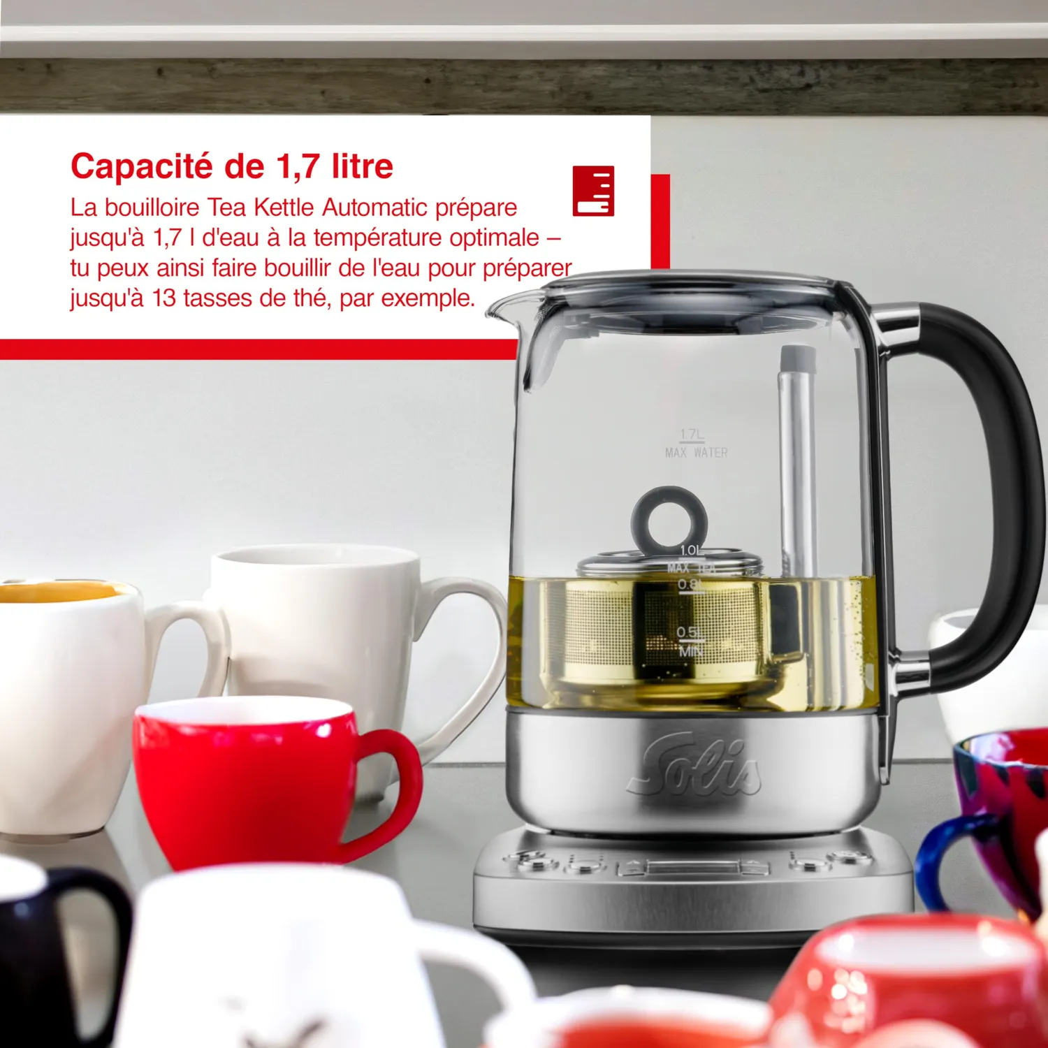 Solis 5518 bouilloire théière 1,7 L minuterie