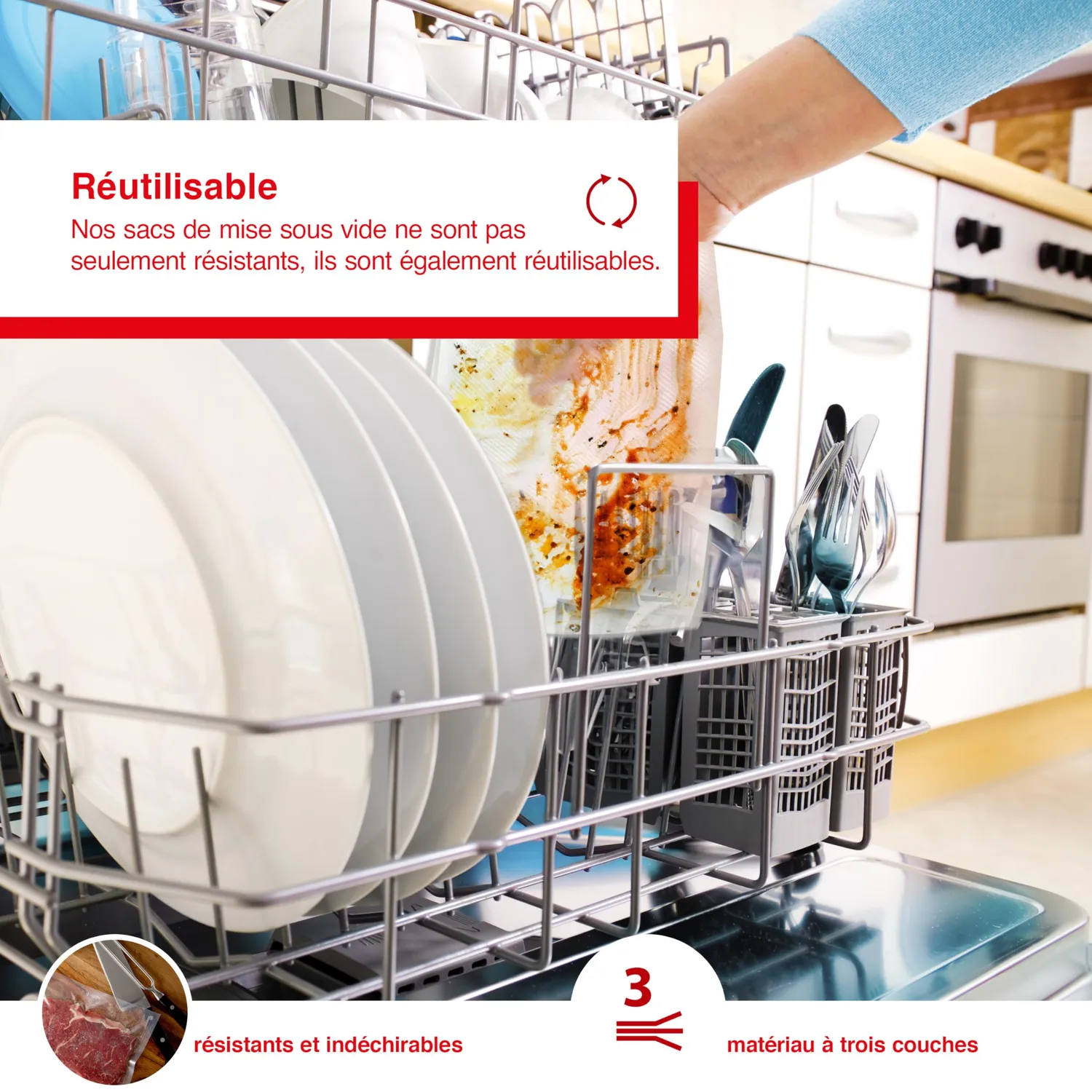 Solis Zip sachets sous vide 26x35 cm lot de 10 réutilisables