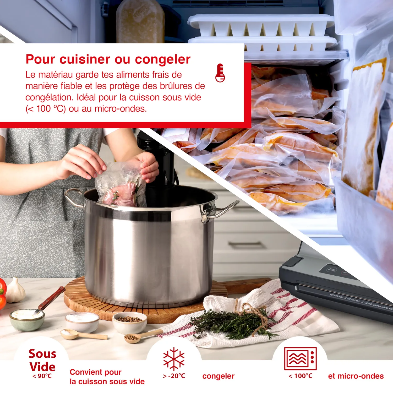 Solis film sous vide 2 rouleaux 20x600cm sans BPA