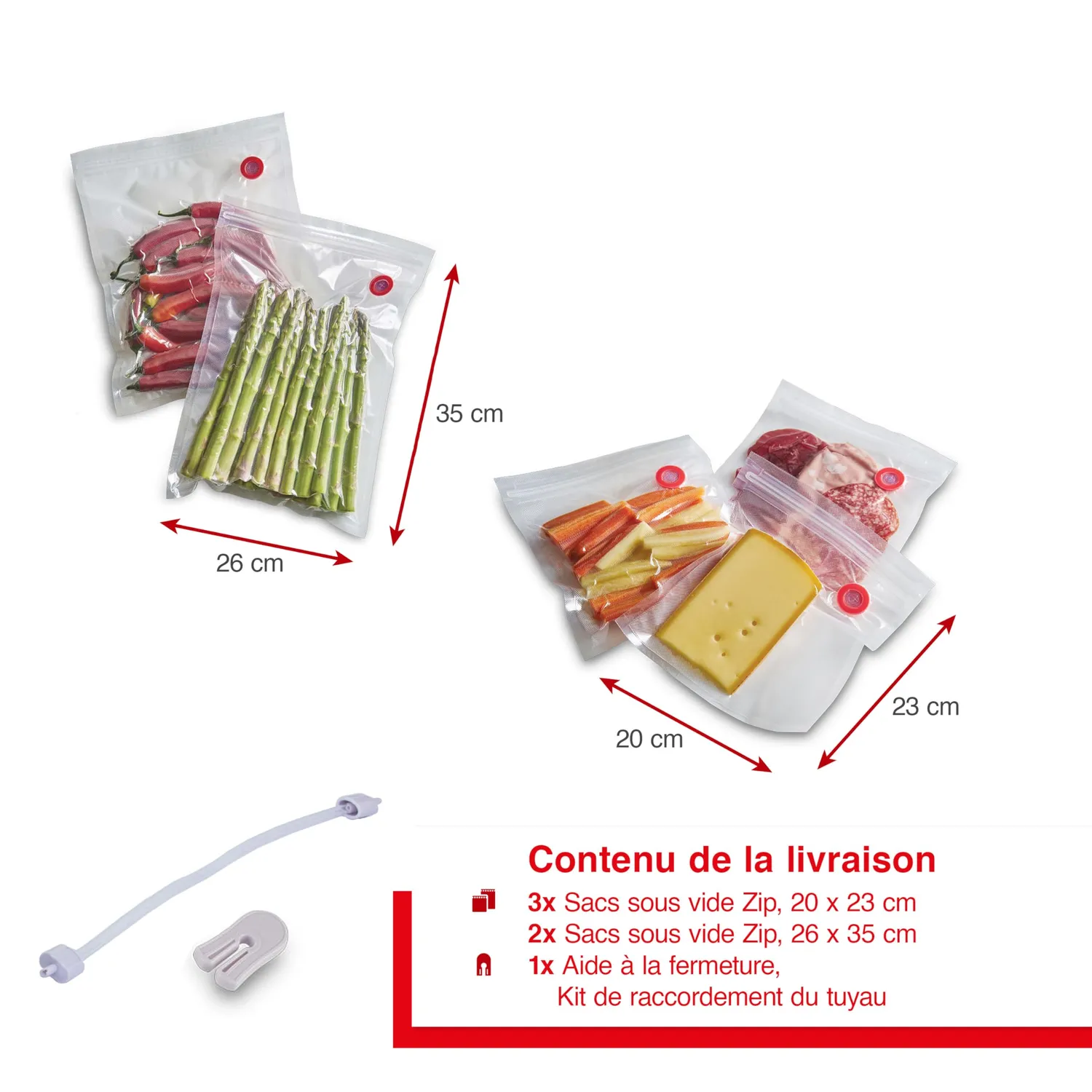 Solis Zip kit sacs sous vide 7 pièces réutilisables