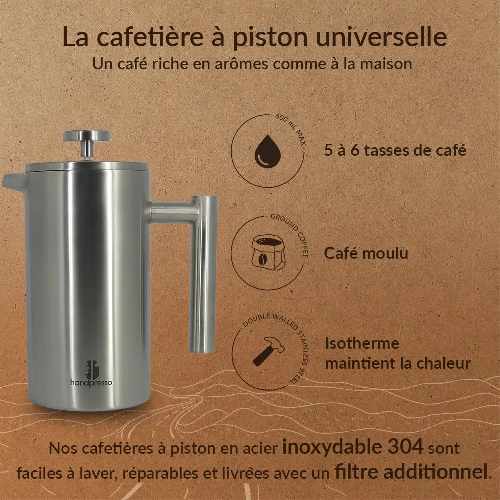 Handpresso French Press cafetière piston inox isotherme
