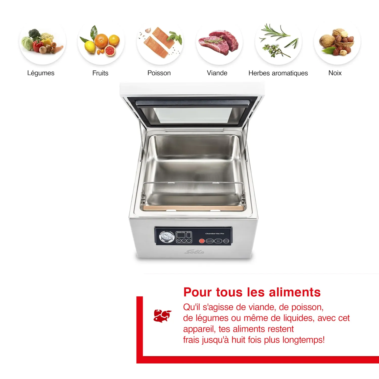Solis Chamber Vac Pro 5702 machine sous vide 7 L + 30 sacs