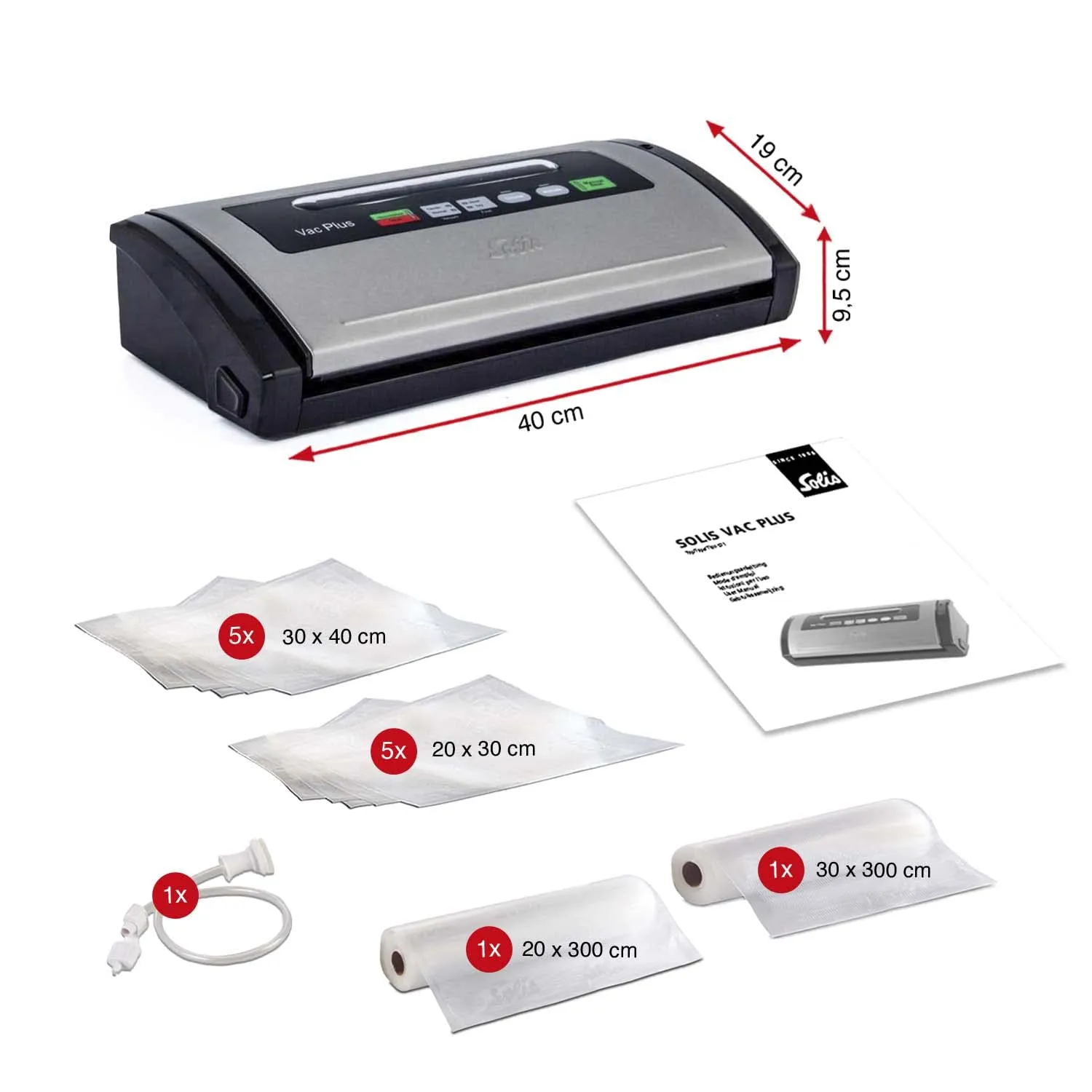Solis EasyVac Plus 922.16 machine sous vide noir inox