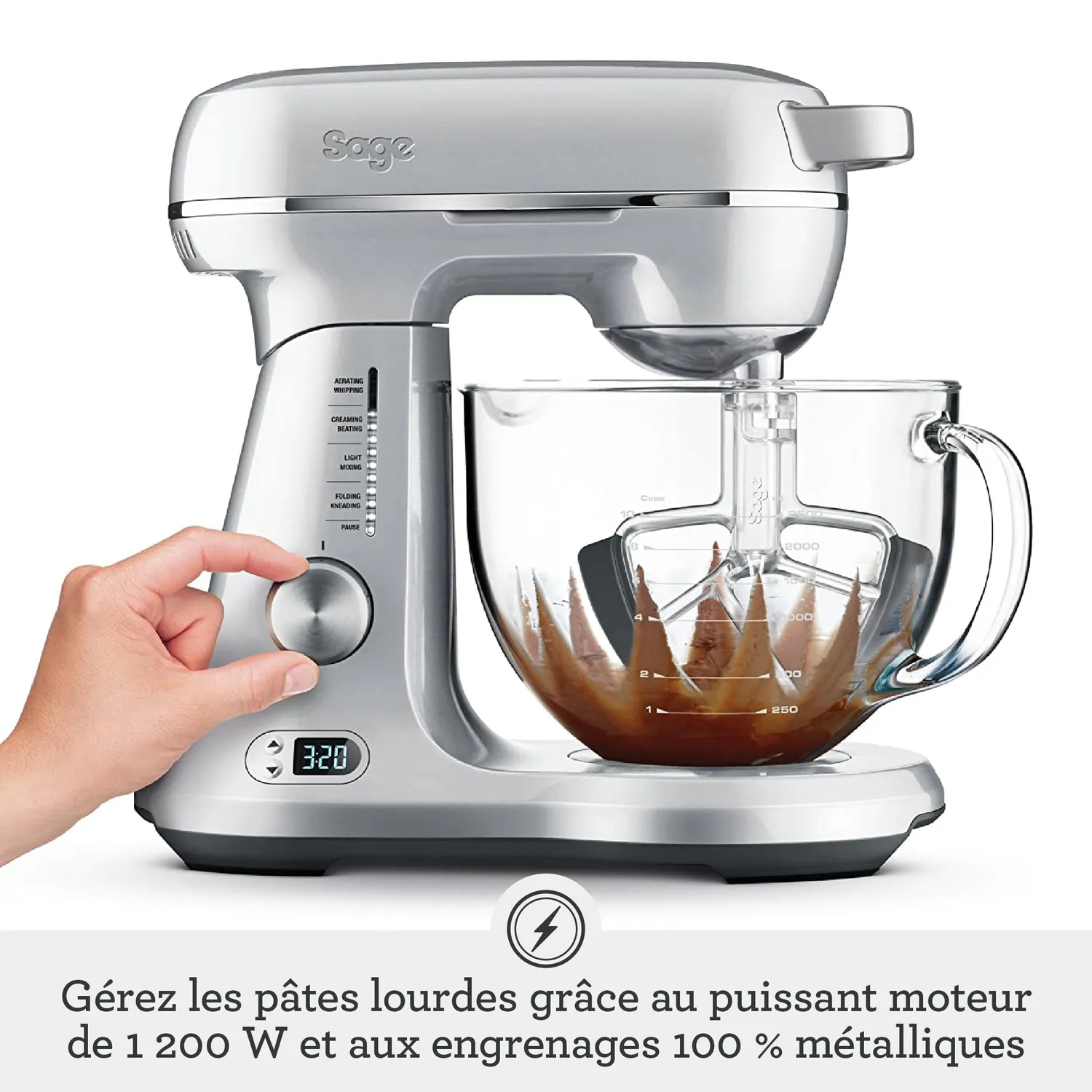 Sage Bakery Boss robot pétrisseur Aluminium Brossé 4,7 L