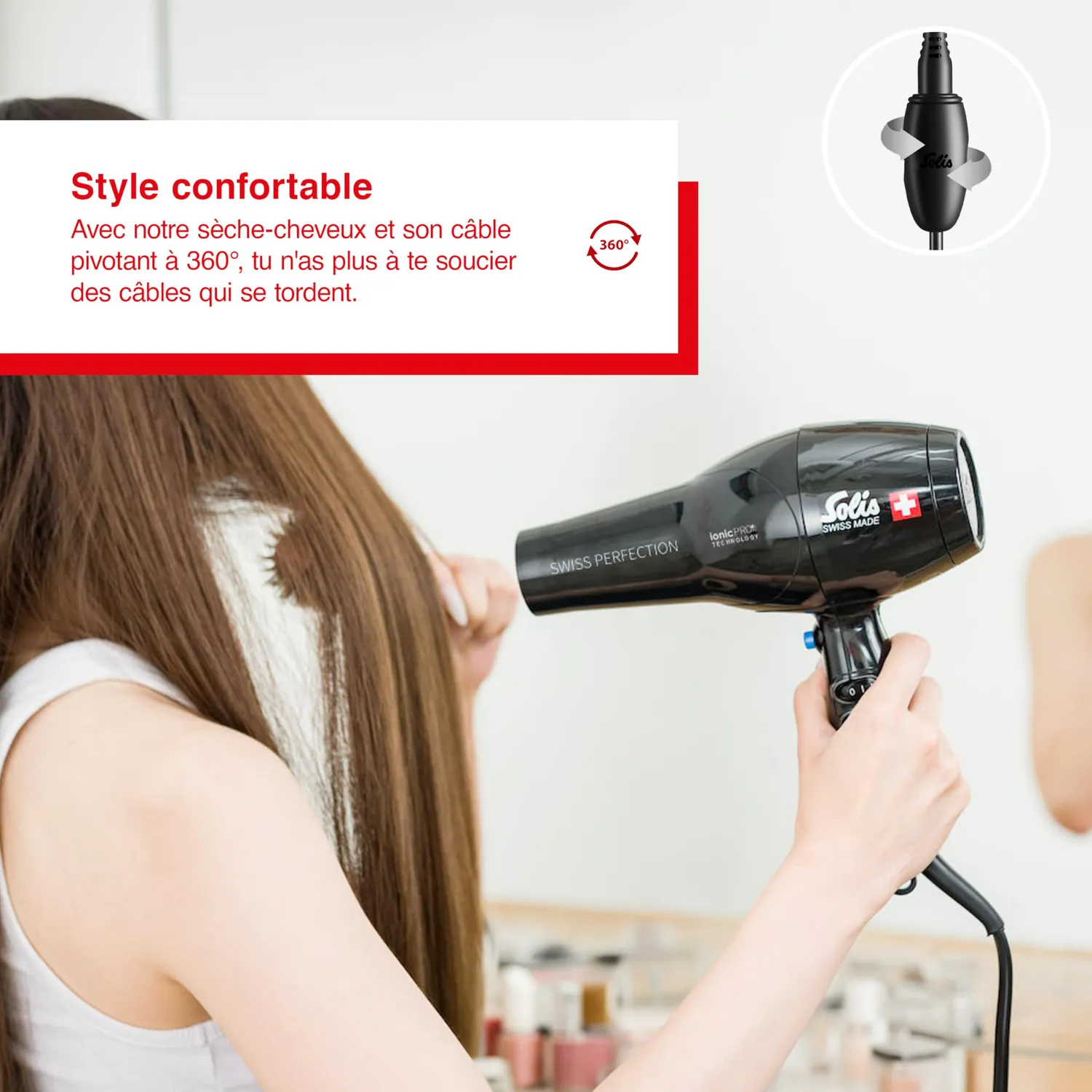 Solis Swiss Perfection 360 ionicPRO 440 sèche-cheveux noir