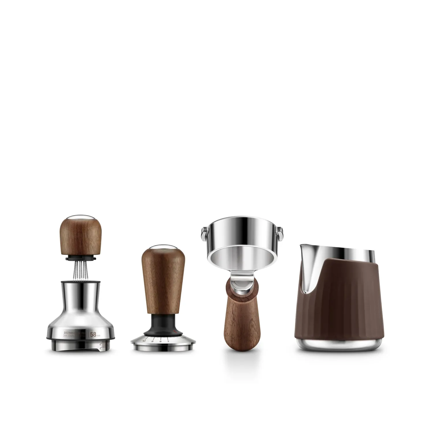 Sage Force Gauge Tamper 58mm tasseur café noyer pression