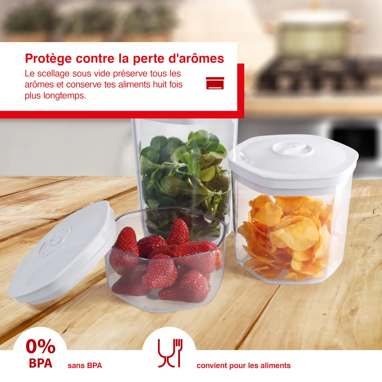 Solis 922.78 boîtes sous vide lot 3 blanc réfrigérateur