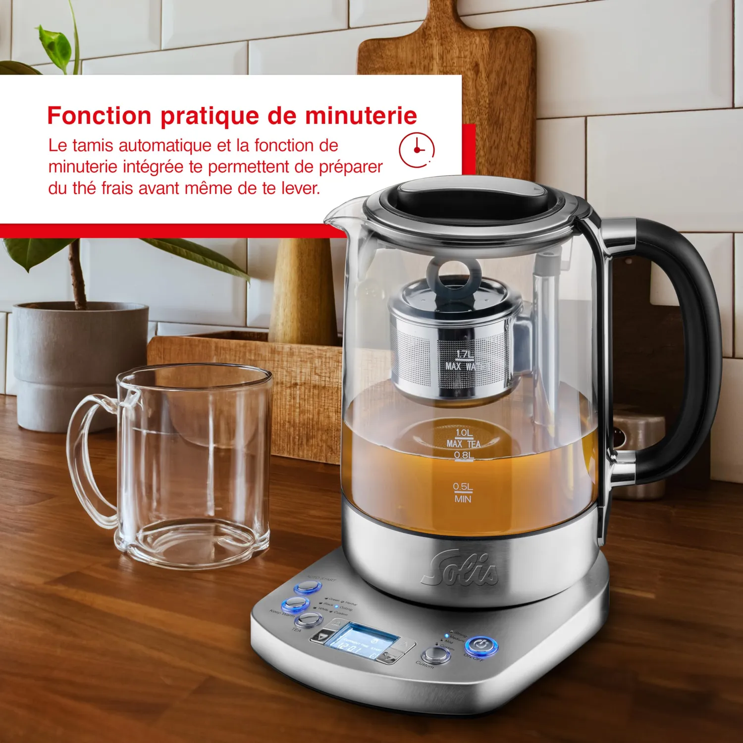 Solis 5518 bouilloire théière 1,7 L minuterie