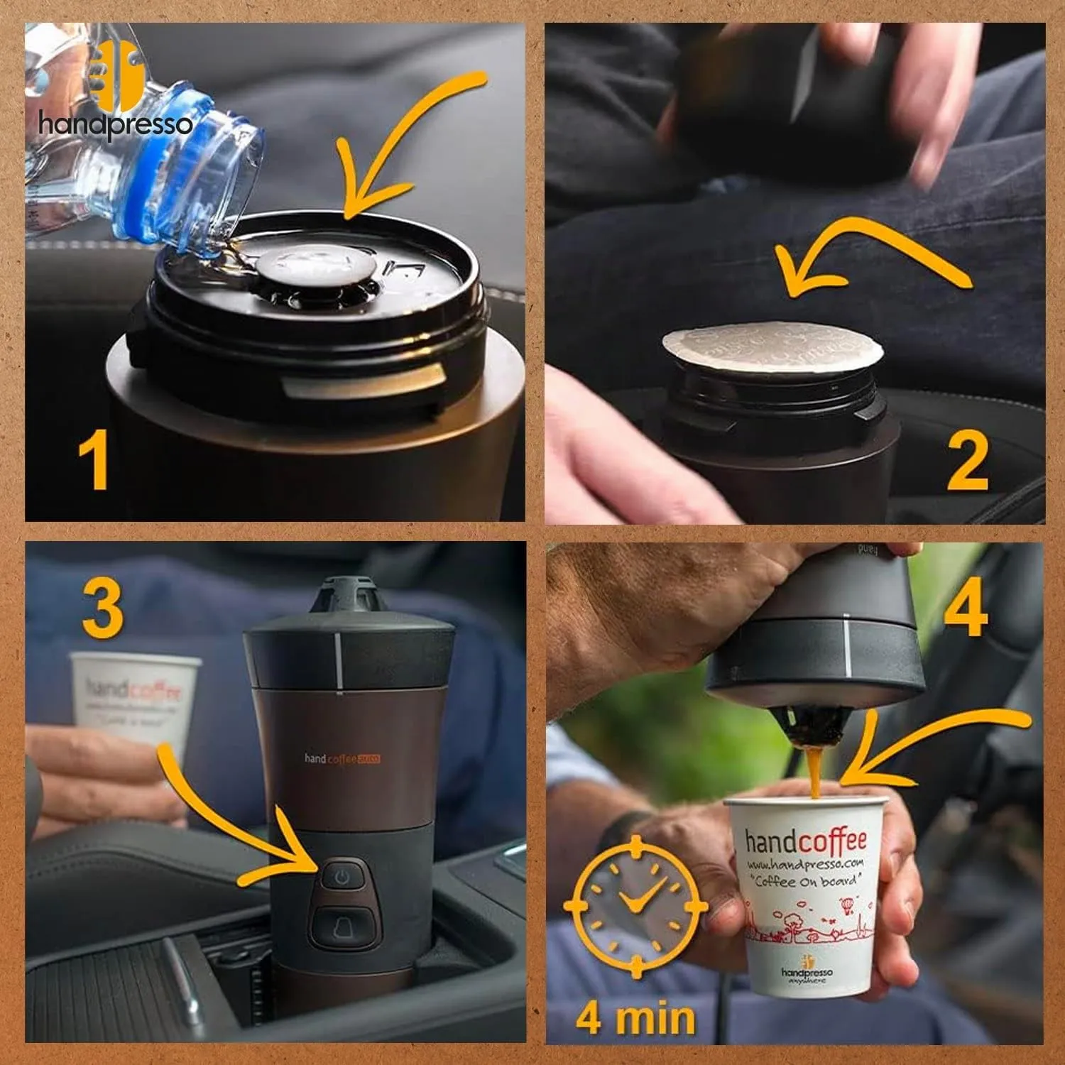 Handpresso Handcoffee Auto 21002 Cafetière 12V Senseo Pack