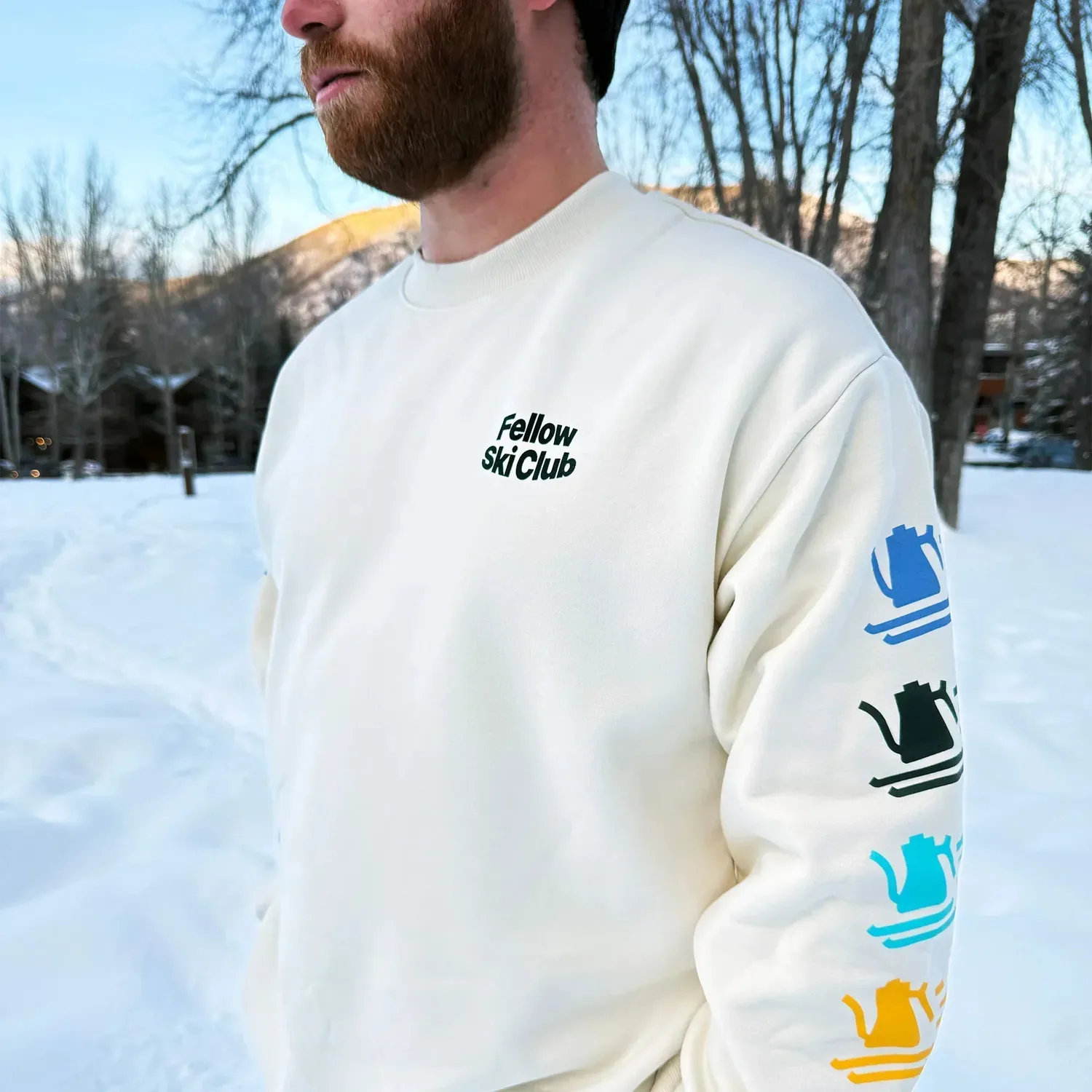 Stagg Fellow Ski Club sweat col rond écru