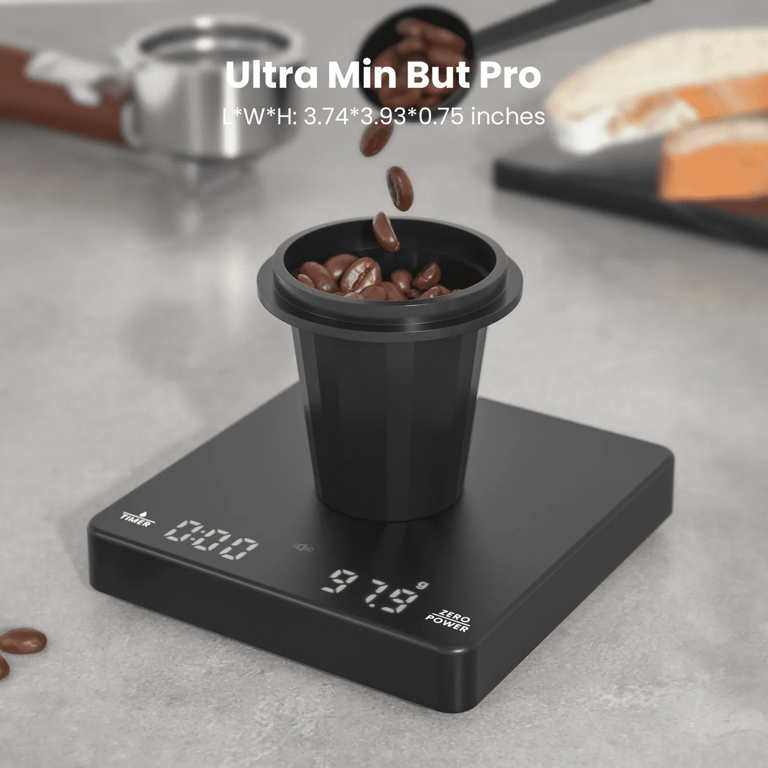 Maestri House Lab S1 balance café 2 kg noir minuteur 0,1 g